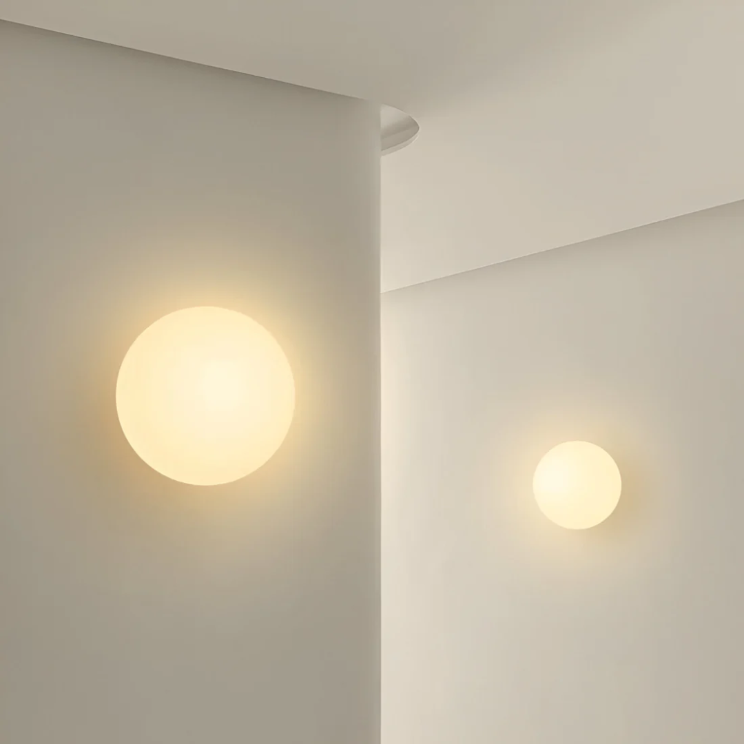 Round Glass Wall Lamp with Warm White LED Light – Stylish Home Lighting 0