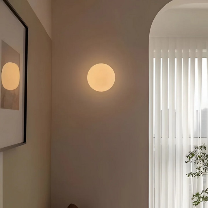 Round Glass Wall Lamp with Warm White LED Light – Stylish Home Lighting 1
