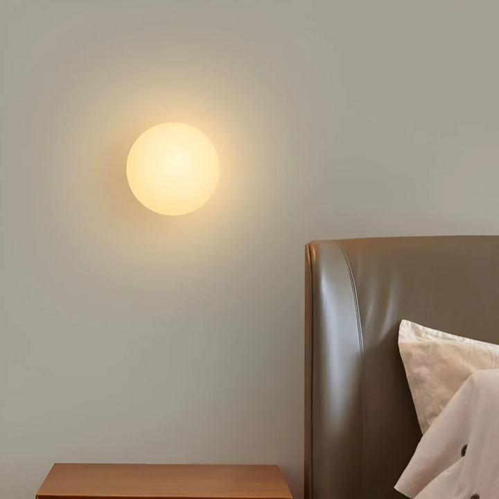 Round Glass Wall Lamp with Warm White LED Light – Stylish Home Lighting 2