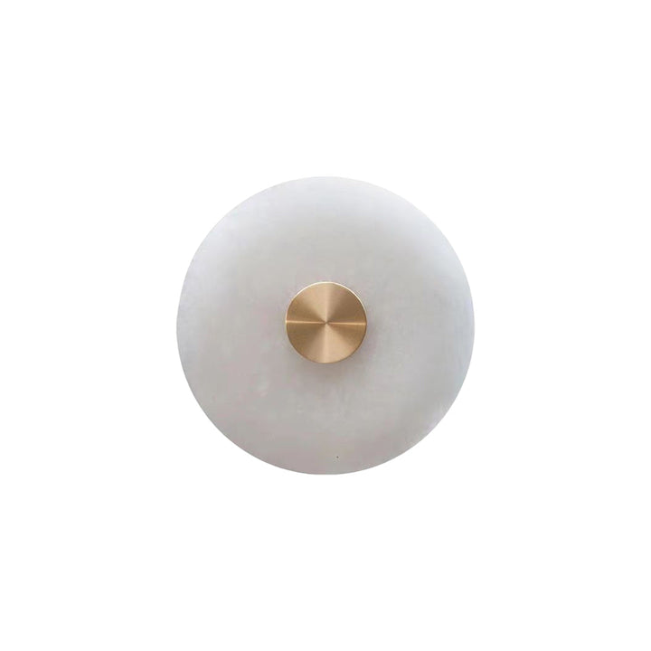 Round Wall Sconce Light with Natural Marble Shade – Nordic Style LED Fixture for Modern Interiors 0