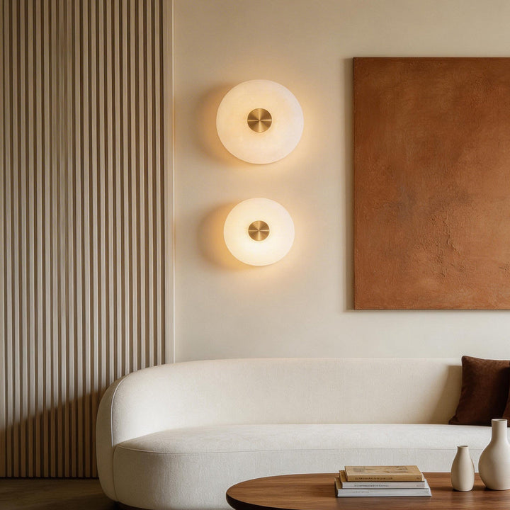 Round Wall Sconce Light with Natural Marble Shade – Nordic Style LED Fixture for Modern Interiors 2