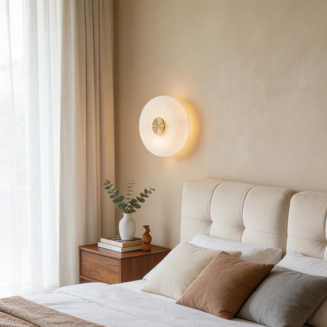 Round Wall Sconce Light with Natural Marble Shade – Nordic Style LED Fixture for Modern Interiors 4