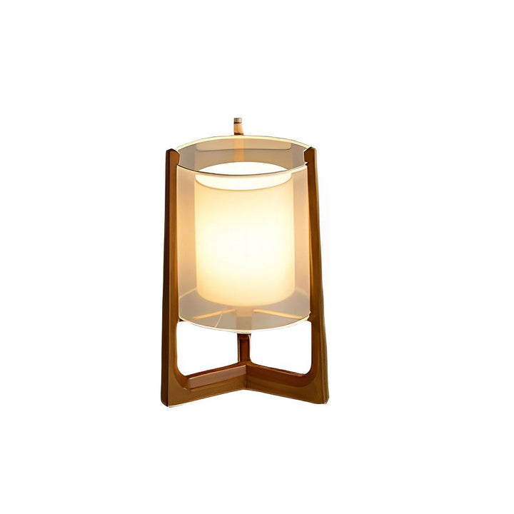 Rustic Japanese-Style LED Floor Lamp with Double Shades – Natural Wood Finish for Living Room Decor 6