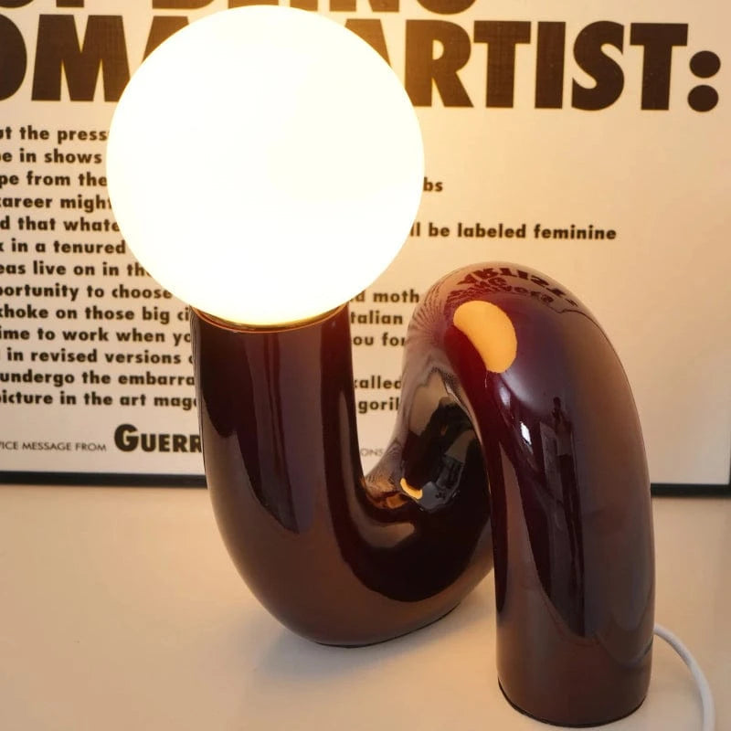 S-Curve Glass Table Lamp – Modern Nordic Design for Bedroom, Living Room, or Desk – Warm Soft Lighting 2