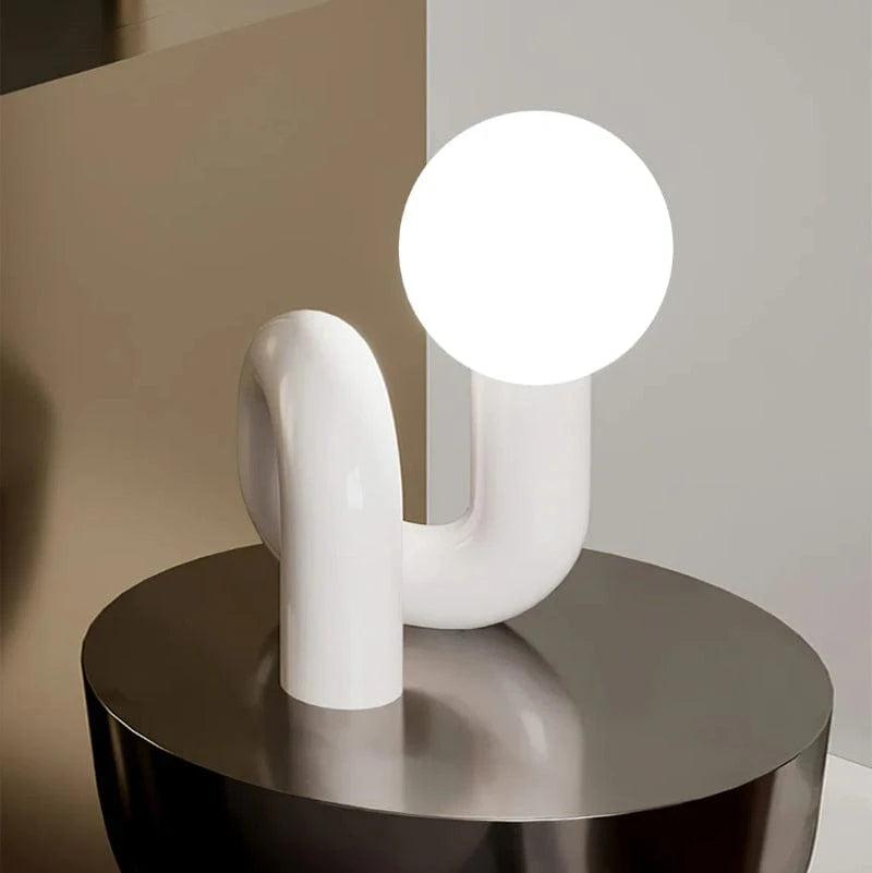S-Curve Glass Table Lamp – Modern Nordic Design for Bedroom, Living Room, or Desk – Warm Soft Lighting 3