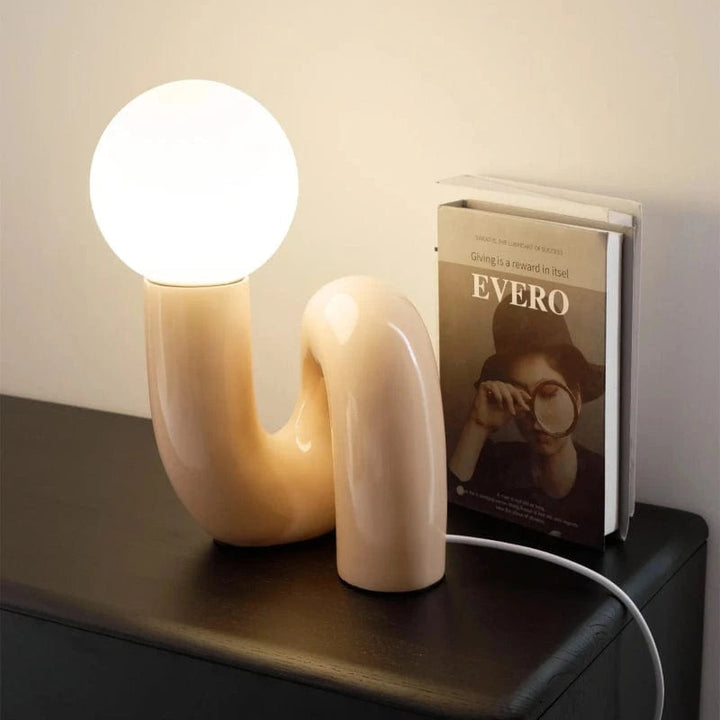 S-Curve Glass Table Lamp – Modern Nordic Design for Bedroom, Living Room, or Desk – Warm Soft Lighting 5