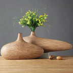 Sahara Sculpted Decorative Vase – Handcrafted Imitation Wood, 8-Inch Height, Elegant Centerpiece for Home Décor 0
