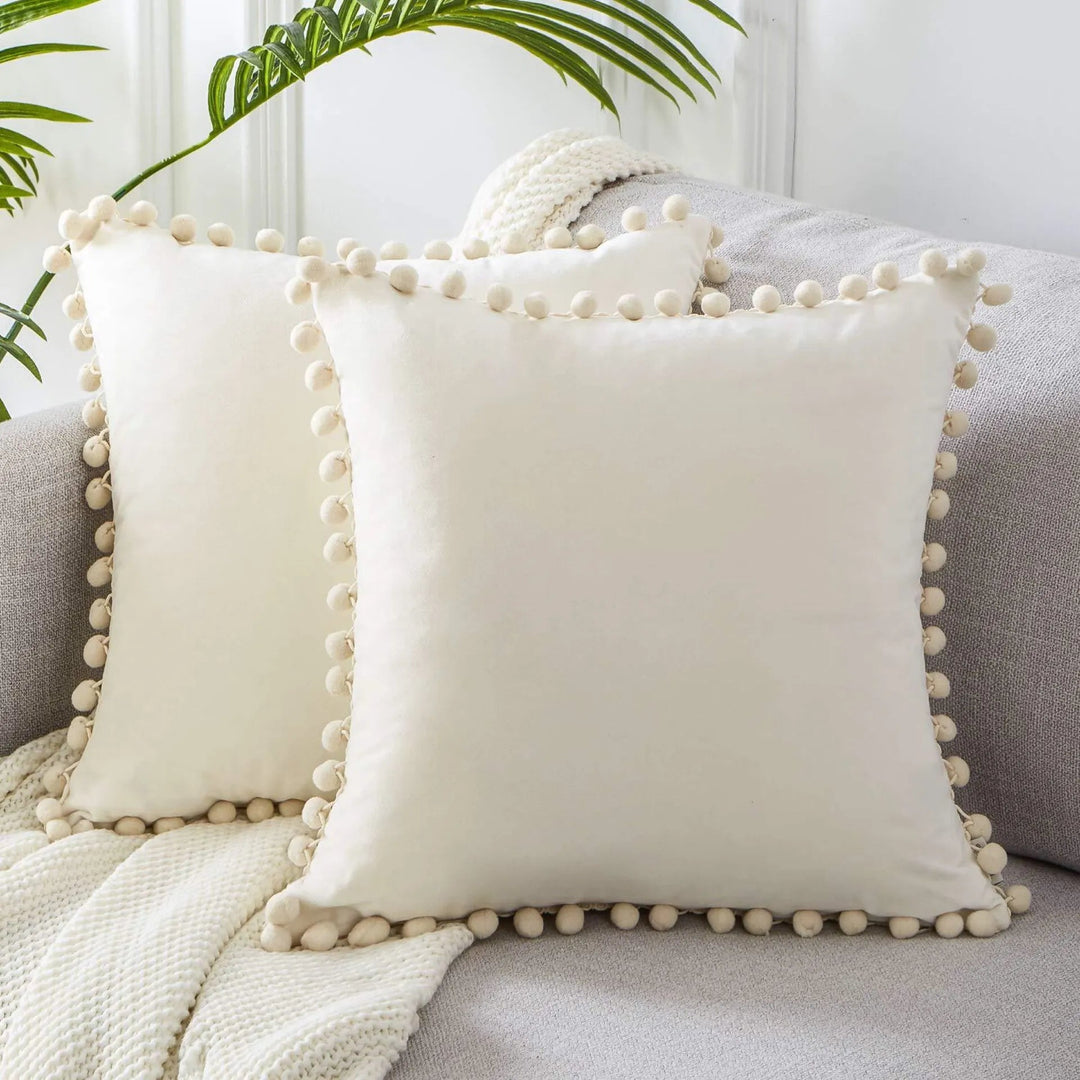 Scandinavian Throw Pillow Cover - 45x45 cm, Soft Cotton-Linen Blend, Minimalist Design 0