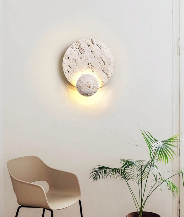 Natural Stone LED Wall Lamp – Minimalist Design for Elegant Spaces