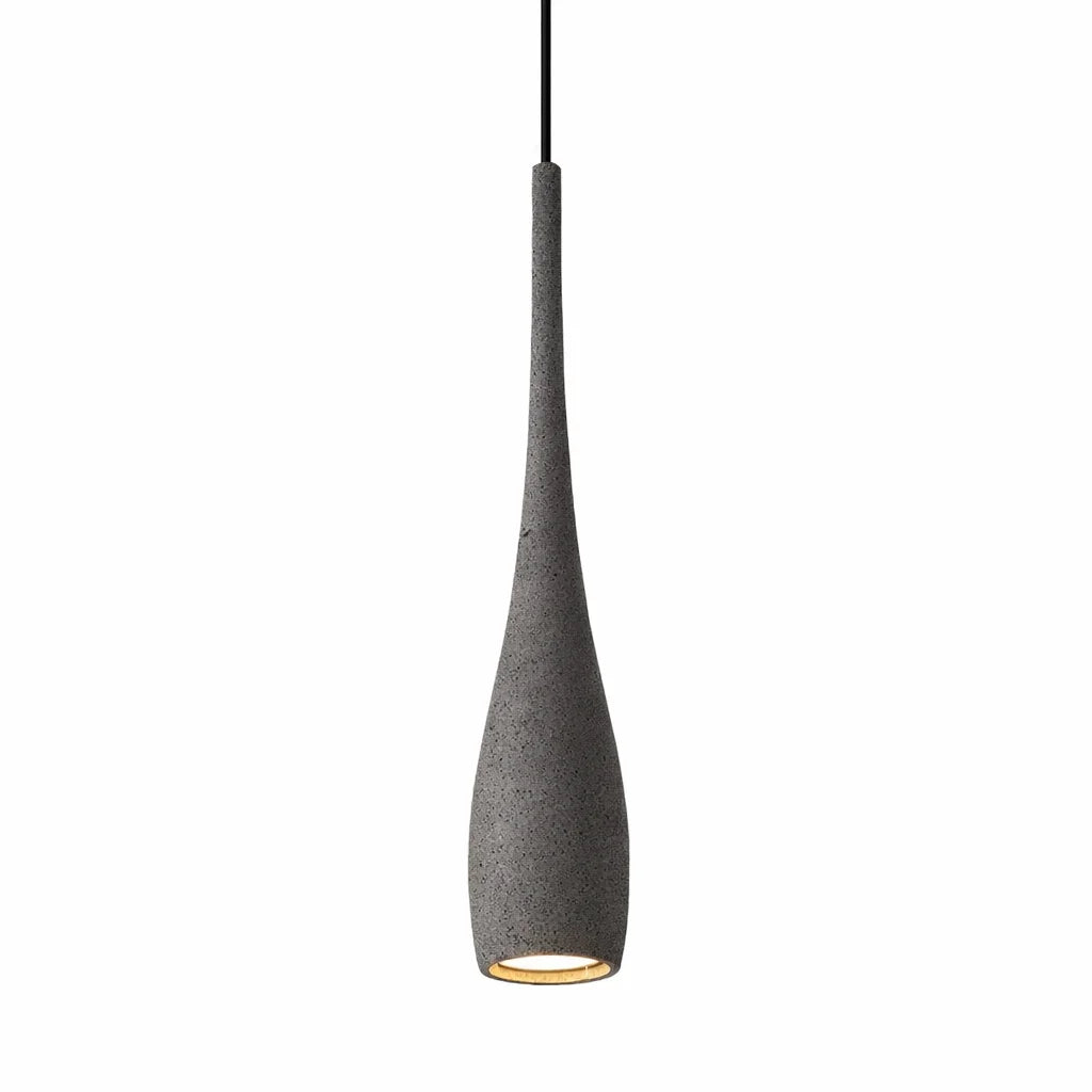 Sculpted Stone Pendant Light – Minimalist Cement Design with Adjustable Height 0