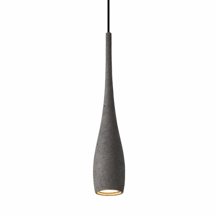 Sculpted Stone Pendant Light – Minimalist Cement Design with Adjustable Height 0