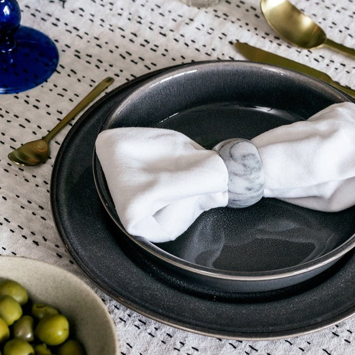 Slate Ceramic Porcelain Dinnerware Set – Elegant Glossy Finish for Everyday and Special Occasions 7