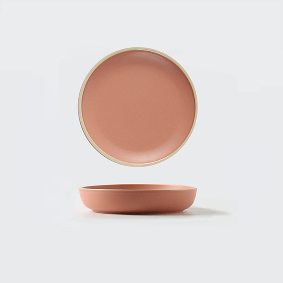 Soho Ceramic Dinner Plates in Pastel Tones with Sesame Dot Pattern – Elegant Stoneware for Everyday Dining 12