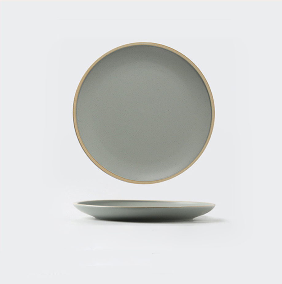 Soho Ceramic Dinner Plates in Pastel Tones with Sesame Dot Pattern – Elegant Stoneware for Everyday Dining 14
