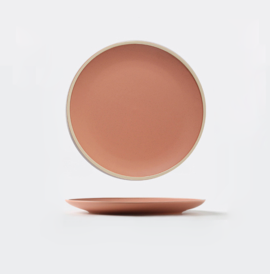 Soho Ceramic Dinner Plates in Pastel Tones with Sesame Dot Pattern – Elegant Stoneware for Everyday Dining 19