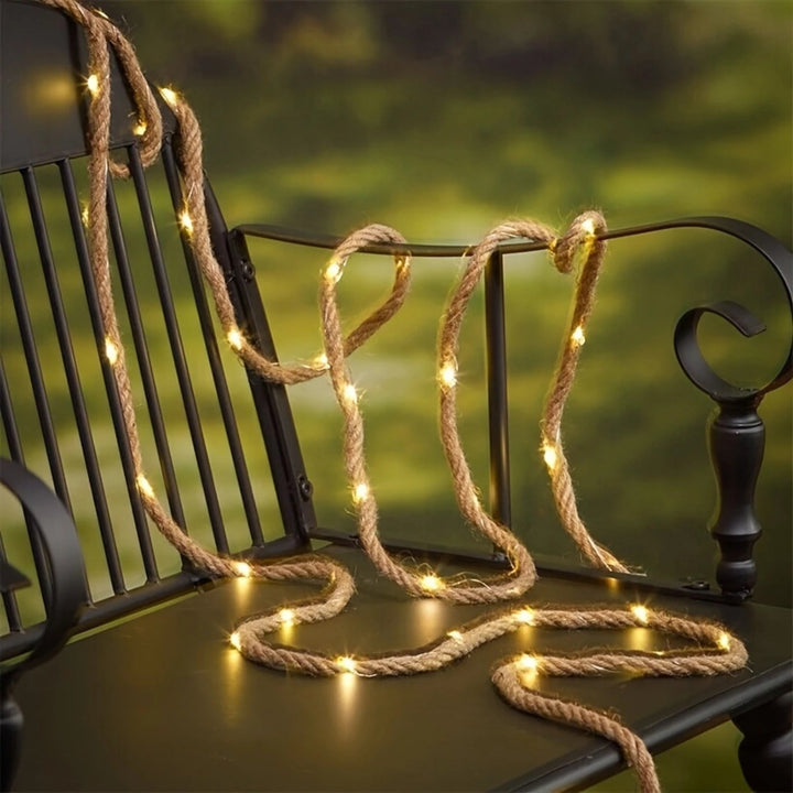 Solar Hemp Rope Light, 5m Outdoor Decorative Lighting with Dusk-to-Dawn Sensor – Eco-Friendly Solar Garden Lights 3