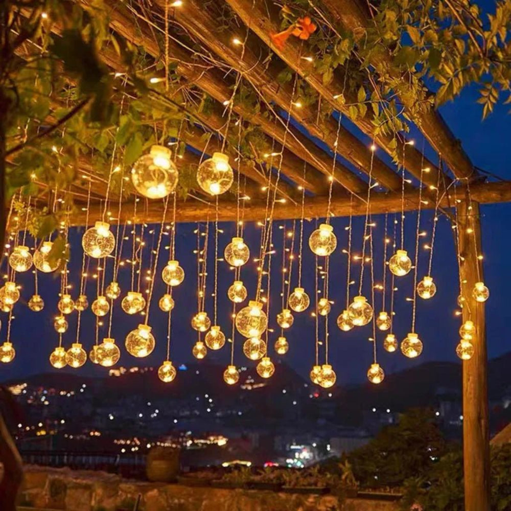 Solar Pendant String Lights – Elegant Outdoor Solar Lights with Dusk-to-Dawn Sensor for Garden and Patio 2