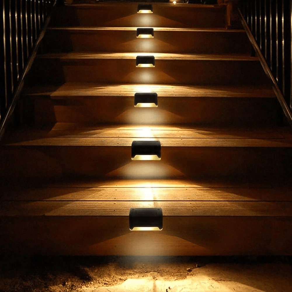 Solar Waterproof Stair Lights with Dusk-to-Dawn Sensor – Outdoor Solar Lights for Pathway and Garden Lighting 0