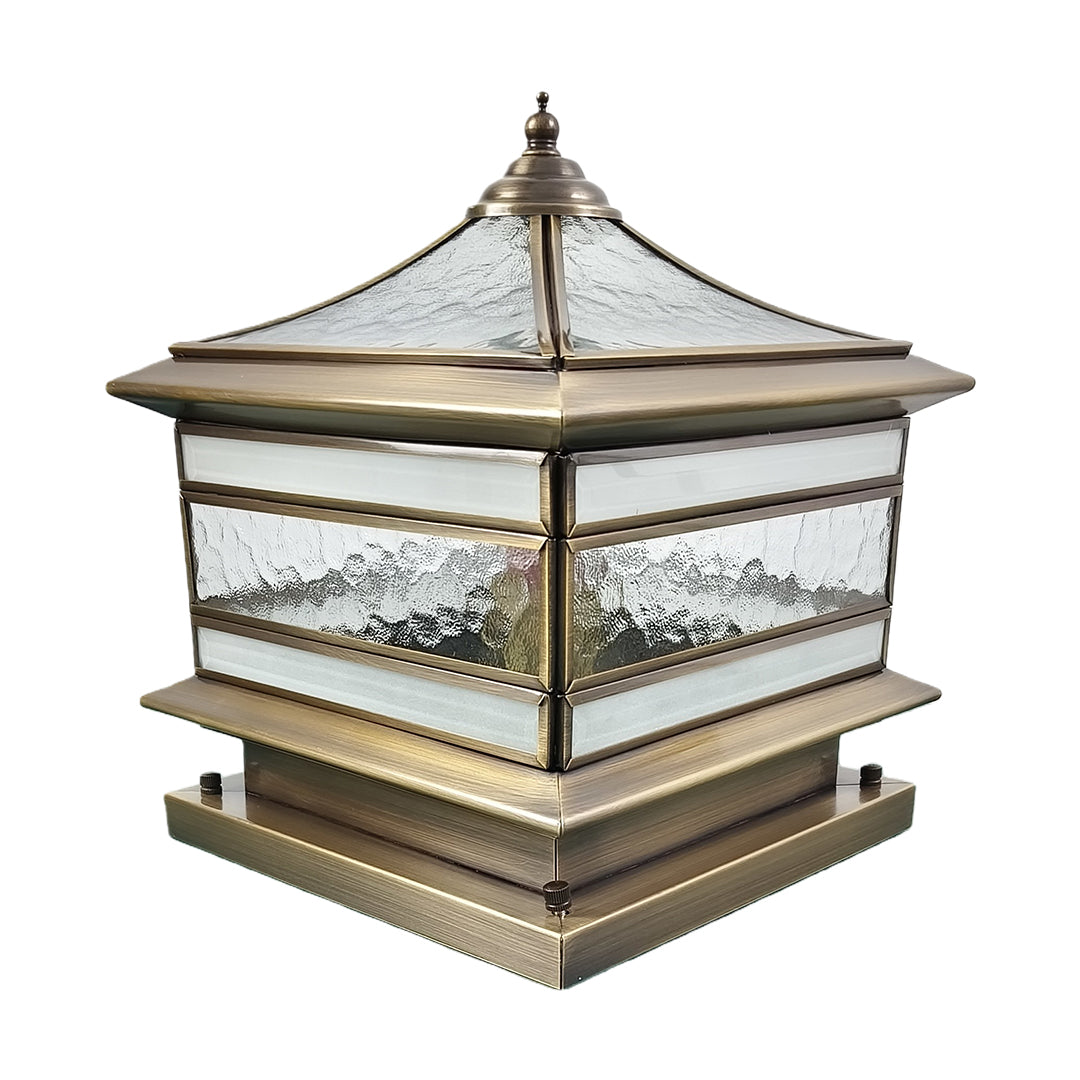 Stone Pillar Solar Lights - Retro Copper Outdoor Lighting with Dual Power Options for Landscape and Garden Illumination 10