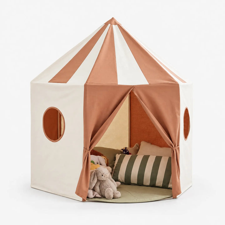 Striped Indoor Children's Play Tent with Lightweight Pop-Up Frame and Peek-Through Windows 0