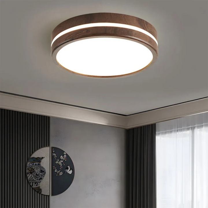 Stylish LED Ceiling Lamp with Wood Finish – Modern Lighting for Living Spaces 2