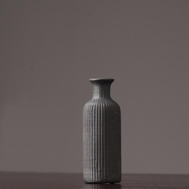 Tall Ceramic Vase with Ribbed Texture in Neutral Colors – Elegant Pottery Home Decor Accent 12