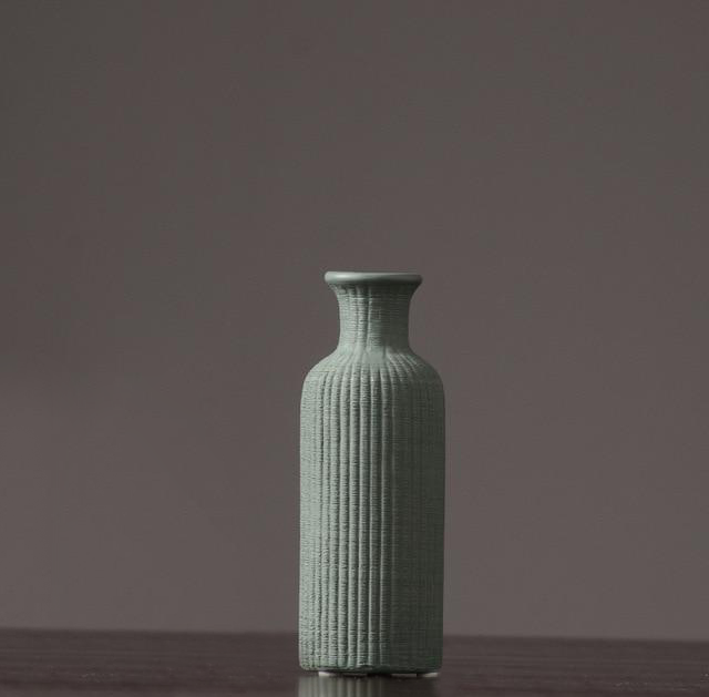 Tall Ceramic Vase with Ribbed Texture in Neutral Colors – Elegant Pottery Home Decor Accent 9