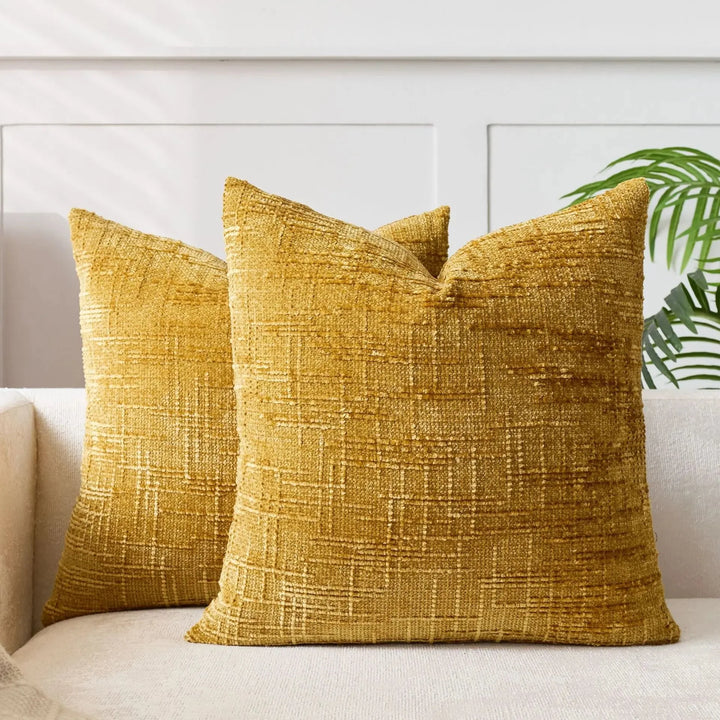 Textured Geometric Chenille-Style Throw Pillow – Square Decorative Couch Pillow for Sofas and Beds 5