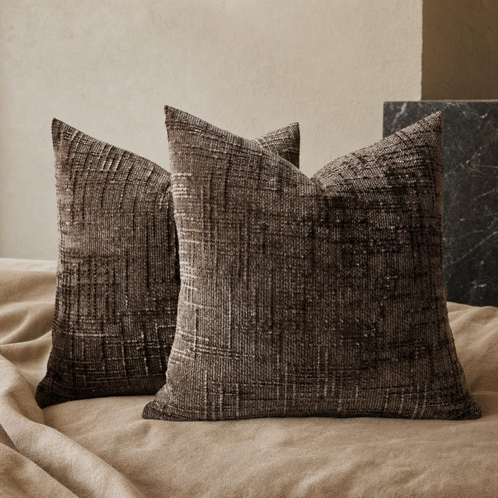 Textured Geometric Chenille-Style Throw Pillow – Square Decorative Couch Pillow for Sofas and Beds 7