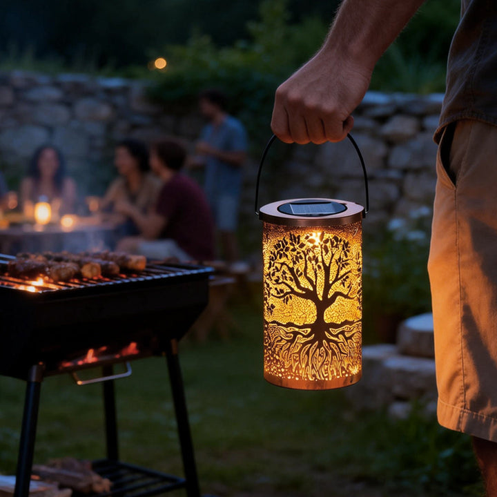 Tree of Life Solar Lantern – Waterproof Hanging Outdoor Solar Lantern with Warm White LED for Garden and Patio Decor 2
