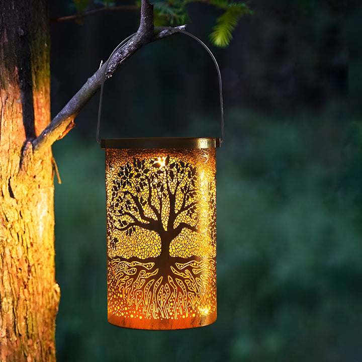 Tree of Life Solar Lantern – Waterproof Hanging Outdoor Solar Lantern with Warm White LED for Garden and Patio Decor 3
