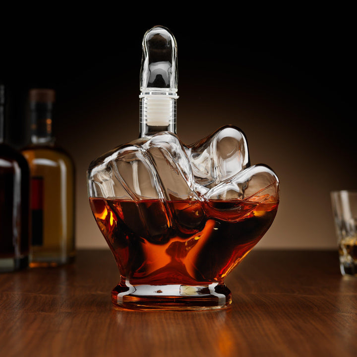 Unique Glass Wine Decanter – 9.4 Inch Height, 4.1 Inch Width, Multi-Use Carafe for Wine, Whiskey, Juice, and Water 0