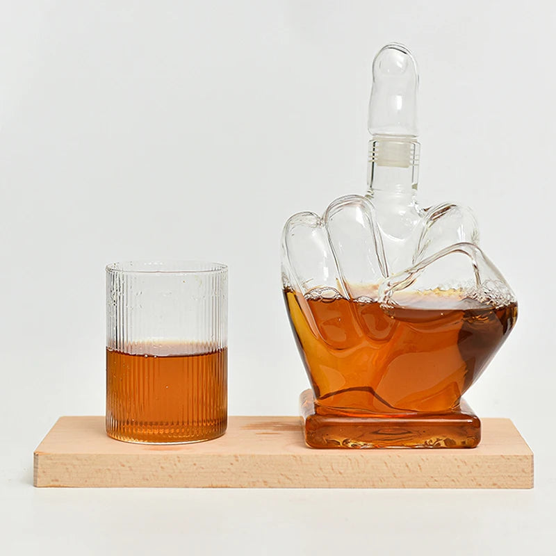 Unique Glass Wine Decanter – 9.4 Inch Height, 4.1 Inch Width, Multi-Use Carafe for Wine, Whiskey, Juice, and Water 1