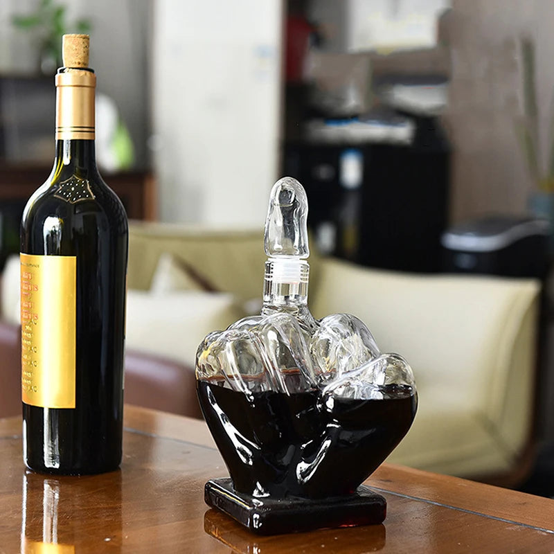 Unique Glass Wine Decanter – 9.4 Inch Height, 4.1 Inch Width, Multi-Use Carafe for Wine, Whiskey, Juice, and Water 2