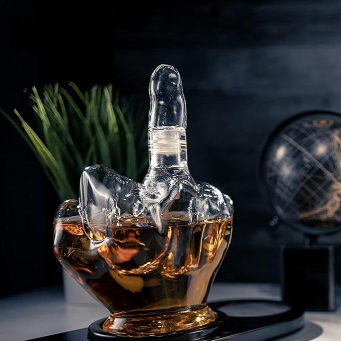 Unique Glass Wine Decanter – 9.4 Inch Height, 4.1 Inch Width, Multi-Use Carafe for Wine, Whiskey, Juice, and Water 4