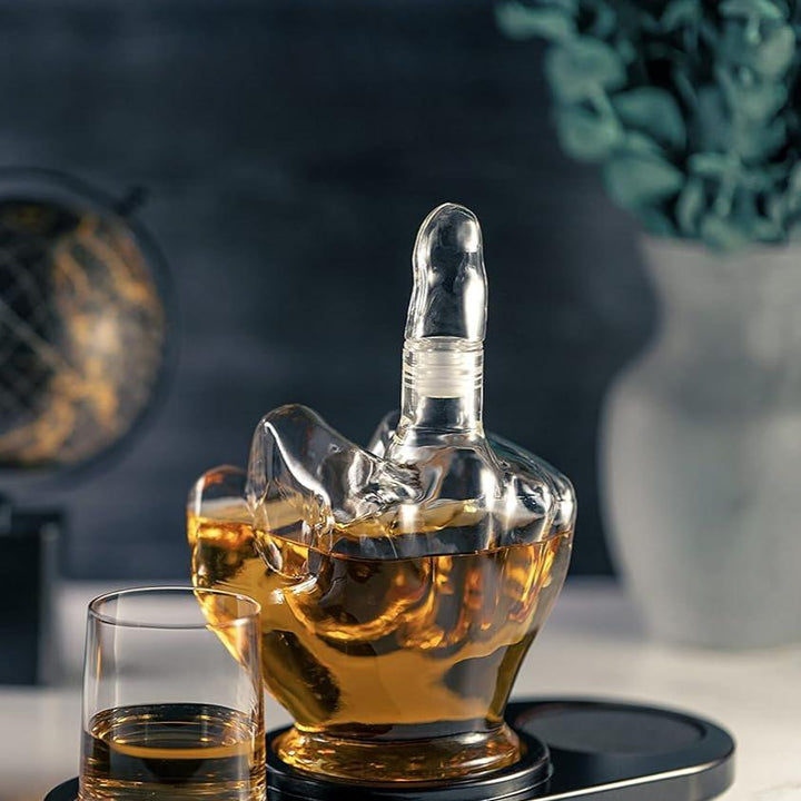 Unique Glass Wine Decanter – 9.4 Inch Height, 4.1 Inch Width, Multi-Use Carafe for Wine, Whiskey, Juice, and Water 5