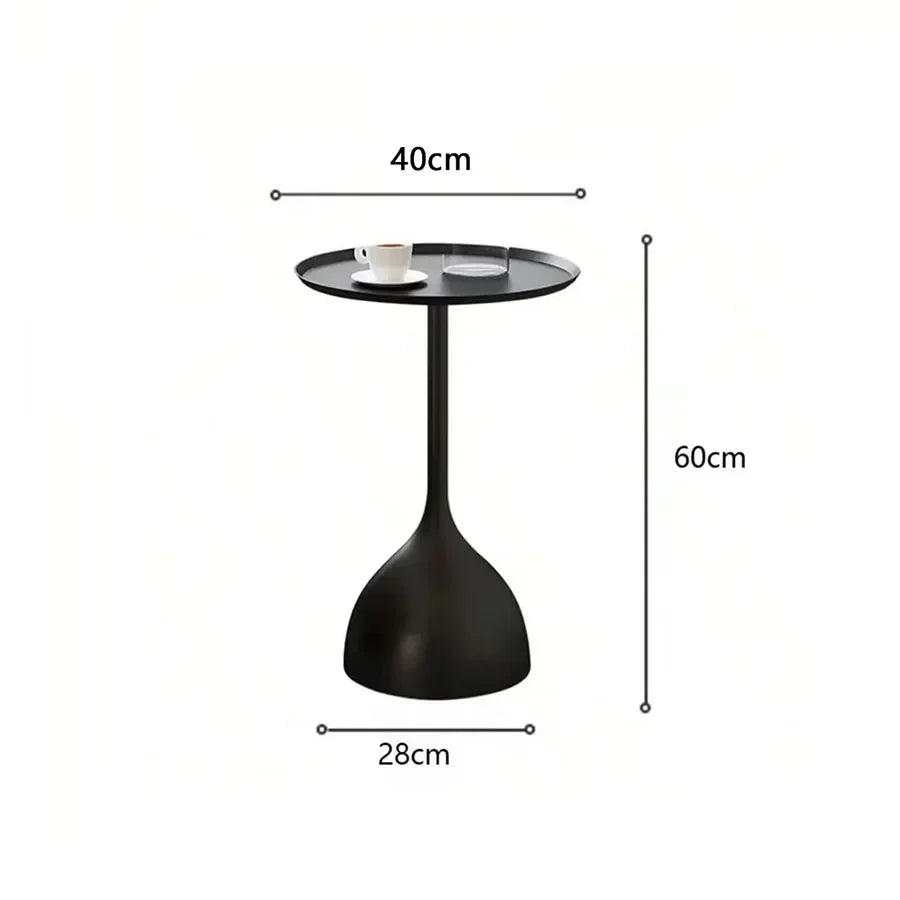 Valessia Round Side Table - Scandinavian Minimalist Design in Matte Black Metal 4