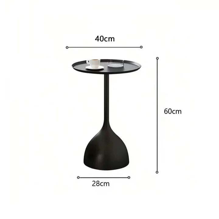 Valessia Round Side Table - Scandinavian Minimalist Design in Matte Black Metal 4