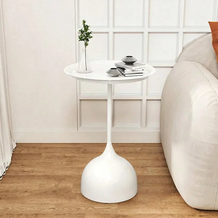 Valessia Round Side Table - Scandinavian Minimalist Design in Matte Black Metal 5