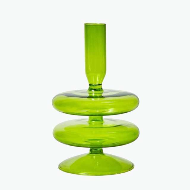Vibrant Green Glass Candle Holders – Unique Shapes for Stylish Decor 11