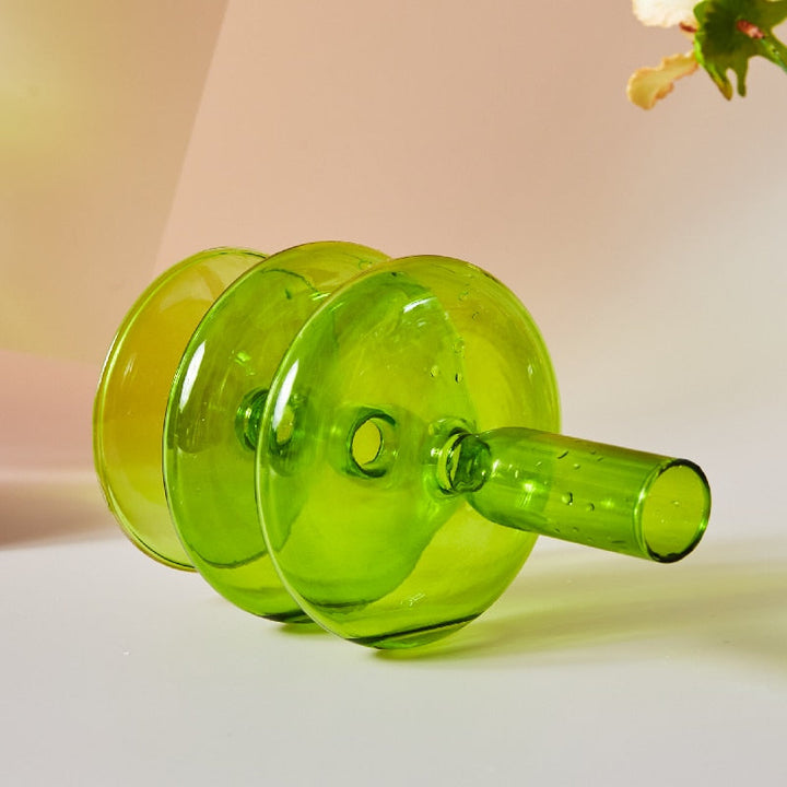 Vibrant Green Glass Candle Holders – Unique Shapes for Stylish Decor 4