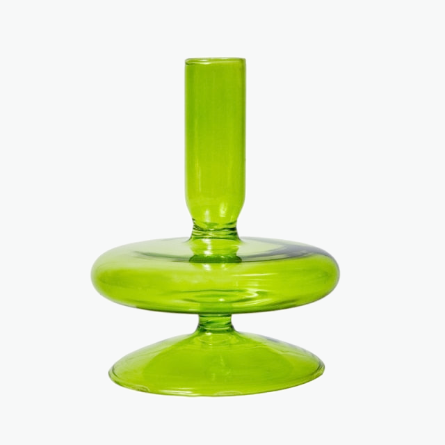 Vibrant Green Glass Candle Holders – Unique Shapes for Stylish Decor 5