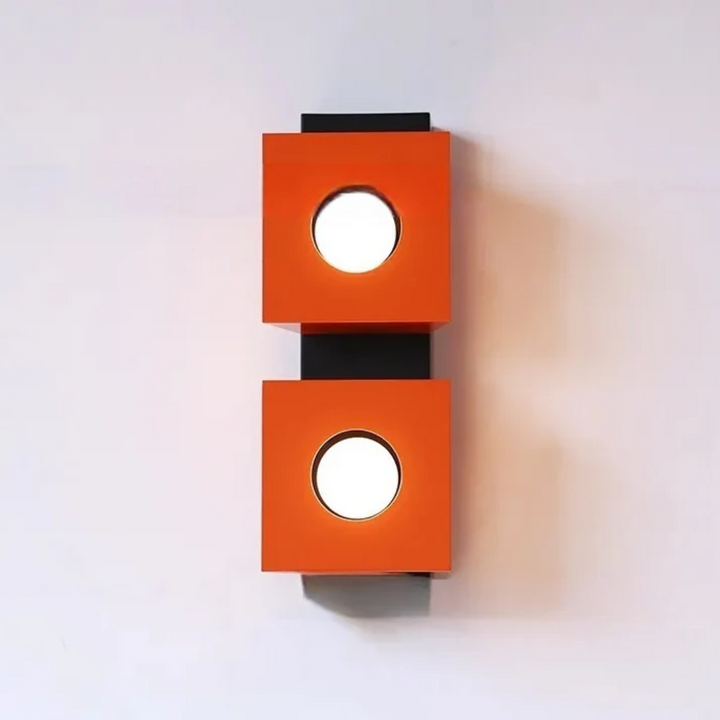 Vintage Bauhaus Wall Lamp with Dual LED Heads – Natural Stone Design 3