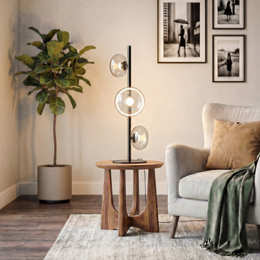 Vintage Minimalist Floor Lamp with Glass Shade – Artistic Lighting for Home Decor 1