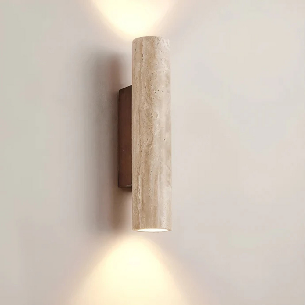 Wabi-Sabi LED Wall Lamp in Natural Travertine – Elegant and Timeless Design 1