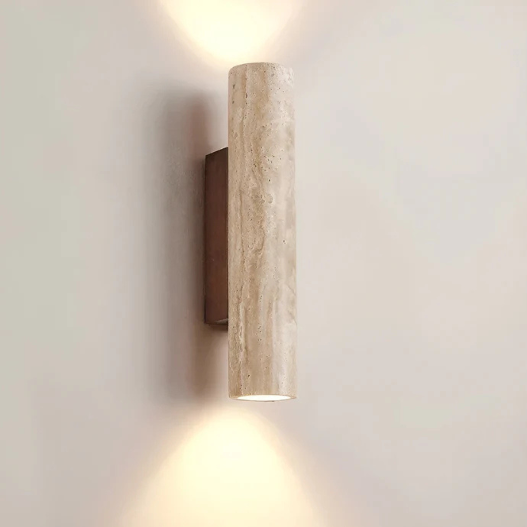 Wabi-Sabi LED Wall Lamp in Natural Travertine – Elegant and Timeless Design 1