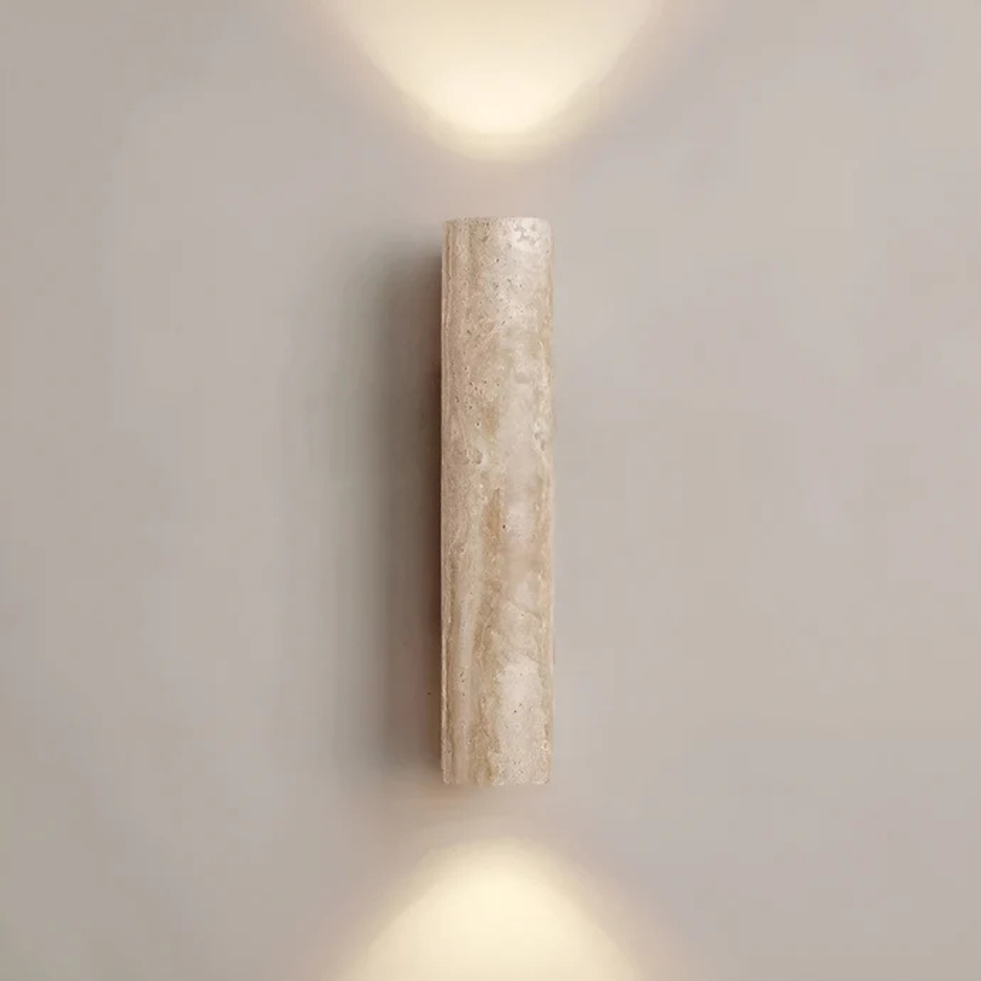Wabi-Sabi LED Wall Lamp in Natural Travertine – Elegant and Timeless Design 2