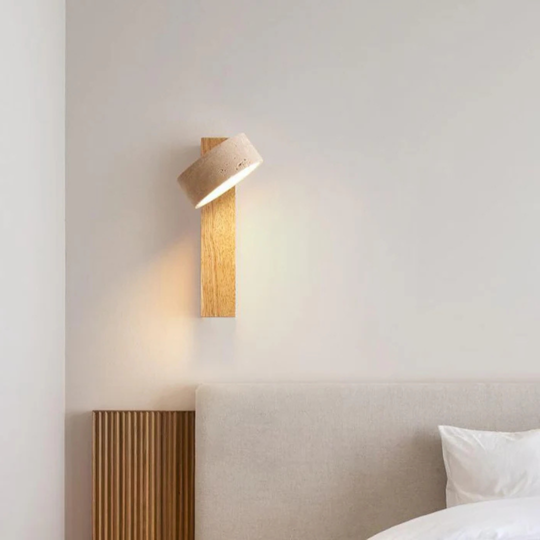 Wabi-Sabi Style Travertine Wall Lamp – Elegant Indoor Lighting for Modern Spaces 2