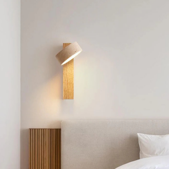 Wabi-Sabi Style Travertine Wall Lamp – Elegant Indoor Lighting for Modern Spaces 2