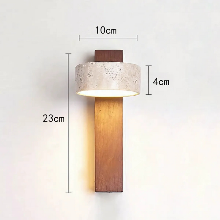 Wabi-Sabi Style Travertine Wall Lamp – Elegant Indoor Lighting for Modern Spaces 3